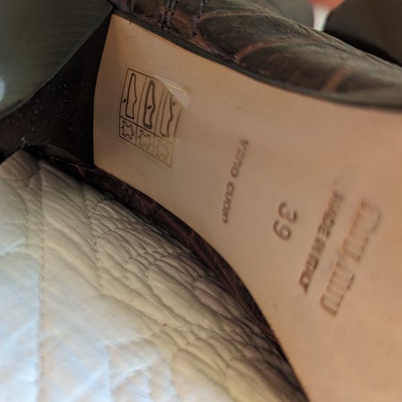 Miu Miu Embossed Crocodile  Boots  Size 39 - Picture 5 of 12